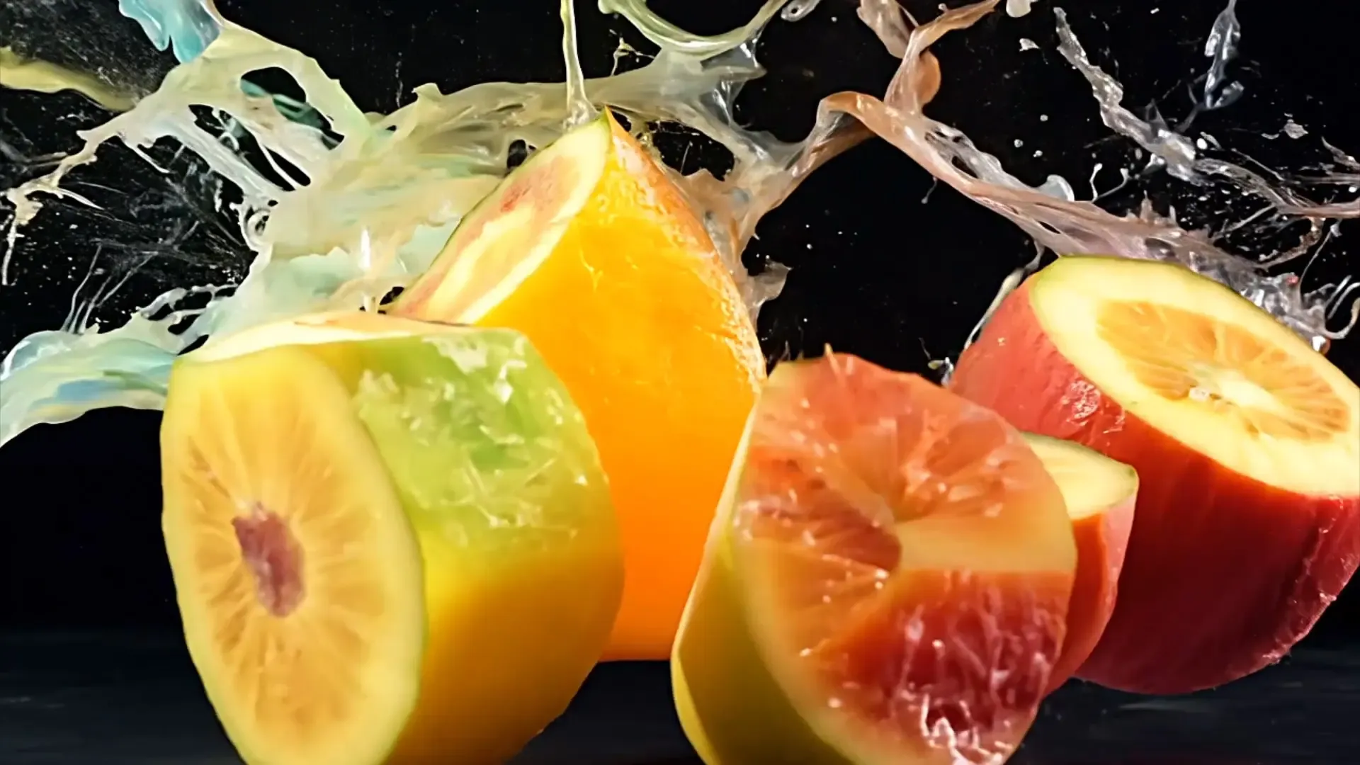 Juicy Fruit Explosion Overlay for Food and Drink Advertising